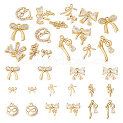 16шт 8 стиля латунные микропаве прозрачные кубические подвески из циркония&nbsp;KK-TA0001-89