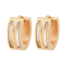 Серьги-кольца из нержавеющей стали 304 в полоску для женщин&nbsp;EJEW-L307-11G