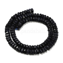 Синтетический синий авантюрин бисер нитей&nbsp;G-G317-A07-3x6mm