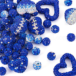 58 шт. бусины из полимерной глины ручной работы со стразами&nbsp;CLAY-BT0001-08