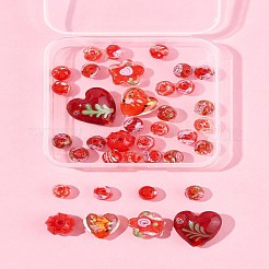 38 шт. 9 стиля бусины ручной работы из золотистого песка в технике лэмпворк LAMP-FS0001-37