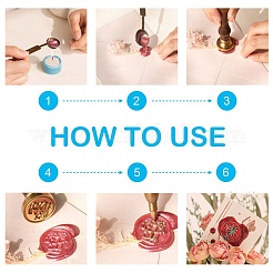 Поделки письмо записки латунь сургучная печать штампы и деревянная ручка AJEW-P068-B04