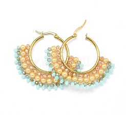 Pendientes de aro de acero inoxidable 304&nbsp;EJEW-O090-I08