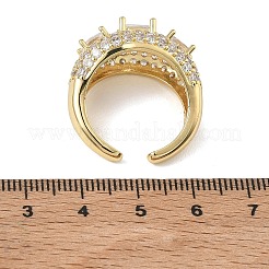 Offene Manschettenringe aus Messing mit Mikropavé und Zirkonia für Damen&nbsp;RJEW-L343-13G-03