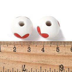 Тема дня матери печатные деревянные европейские бусины WOOD-F016-08