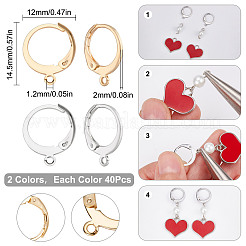 80 pièce de boucles d'oreilles à levier en acier inoxydable 304&nbsp;STAS-SC0004-60