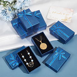 20 шт. прямоугольные подарочные коробки для хранения бумаги с бантом CON-SC0001-17A