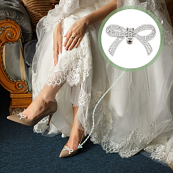 8 шт. 4 стиля бант из сплава со стразами для украшения обуви AJEW-GA0006-99