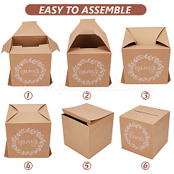 1 Set quadratische bedruckte Kartons für Hochzeitskarten&nbsp;CBOX-SP0001-01A