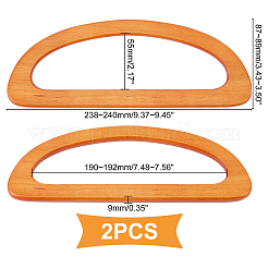 2 Stück D-förmige Taschengriffe aus Holz&nbsp;DIY-WR0001-13B