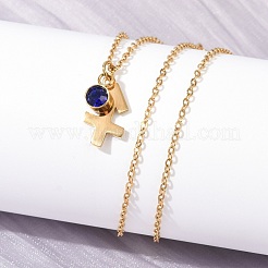 Ожерелья с подвеской в виде созвездия из нержавеющей стали 304 с дрелью из стекла и камнями рождения STAS-D305-08G-I