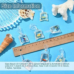 7 шт. подвески из смолы 7 стилей с железным соединительным кольцом&nbsp;RESI-YW0002-04