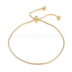 Verstellbare Schlangenketten-Armbänder aus Edelstahl 304 mit Schiebeverschluss für Damen&nbsp;BJEW-D460-03G
