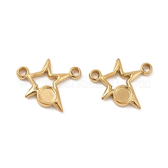 Placcatura ionica (ip) impostazioni del connettore cabochon in acciaio inossidabile 304&nbsp;STAS-B032-41G