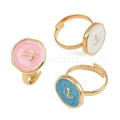 Кольца-манжеты из нержавеющей стали 304 с эмалью для женщин RJEW-K301-06C