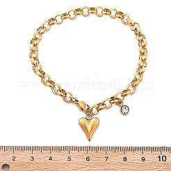 Браслеты с подвесками из нержавеющей стали 304&nbsp;LS-BJEW-F487-01G