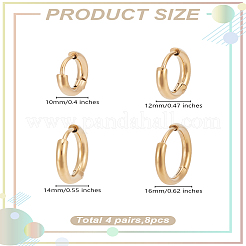 8 шт. 4 стиля серьги-кольца из нержавеющей стали 304 для женщин&nbsp;EJEW-LP0001-34G