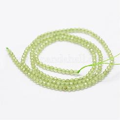 Натурального оливкового кварцевые нити бисера G-K185-17
