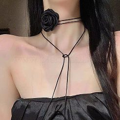 1 collar gótico de poliéster con diseño de rosas y flores para mujer&nbsp;NJEW-CN0001-22