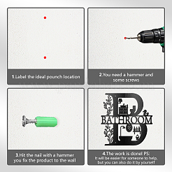 Железные настенные художественные украшения HJEW-WH0067-379