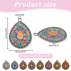 16шт 8 стиля подвески из сплава с эмалью&nbsp;ENAM-PH0002-97