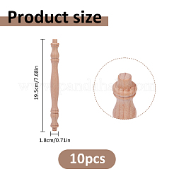 木製のスピンドル手すり  階段と家具の修復のための木製柱  バリーウッド  195x18mm&nbsp;FIND-WH0366-491A