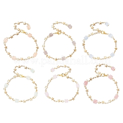 6 шт. двухцветных браслетов-звездочек из нержавеющей стали 304 для женщин BJEW-JB12385