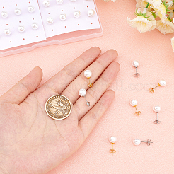 12 пара двухцветных сережек-гвоздиков с шариками из ракушек и жемчуга для женщин&nbsp;STAS-DC0006-98