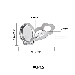 Boucles d'oreilles à clip en acier inoxydable 304 anti-ternissement&nbsp;STAS-S079-81A
