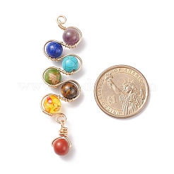 Большие подвески из бисера из драгоценных камней чакры PALLOY-JF01626