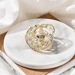 Круглые регулируемые кольца из сплава для женщин&nbsp;LS-RJEW-B108-04KCG