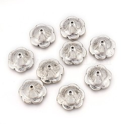 Ccbプラスチックビーズキャップ  花  アンティークシルバー  20.5x9mm  穴：1.6mm&nbsp;CCB-P007-045AS