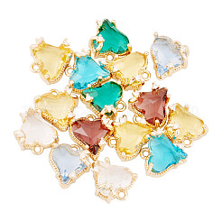 15 шт. латунный микропаве кубический цирконий со стеклянными подвесками&nbsp;KK-TA0001-81