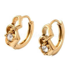 Boucles d'oreilles créoles en acier inoxydable 304 avec strass pour la Saint-Valentin&nbsp;EJEW-P344-03G