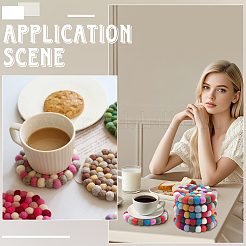 Круглые подставки под мячи из шерстяного фетра&nbsp;AJEW-WH20020-151A