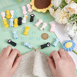 Силиконовые протекторы для спиц в мультяшном стиле с изображением кошачьей лапки AJEW-BC0006-94