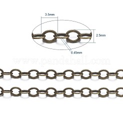 Flache ovale Kabelketten aus Messing&nbsp;CHC029Y-AB