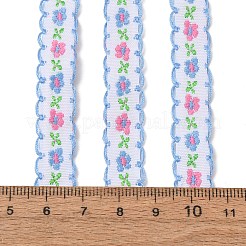 ポリエステルレースリボン  ウェーブのトリム  花柄  DIYクラフト縫製アクセサリー  空色  3/8インチ（11mm）  約1.09ヤード（1m）/ pc&nbsp;FB-CBA2A5D-01C