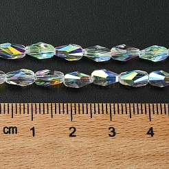 Прозрачные стеклянные бусины гальваническим пряди&nbsp;GLAA-K064-03A-AB01