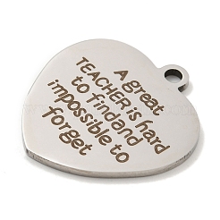 Pendentifs en acier inoxydable anti-ternissement pour la fête des enseignants 201&nbsp;STAS-L079-23P-04