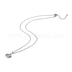 Collane con pendenti in acciaio inossidabile anti-ossidazione&nbsp;NJEW-K267-01H-P