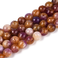 Окрашенные природные белый нефрит бисер пряди G-T139-8mm-60-16