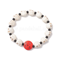 Браслеты из синтетических бирюзовых бусин BJEW-TA00677