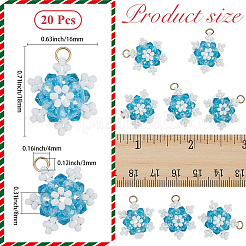 20 шт. подвески-снежинки из стеклянного бисера&nbsp;FIND-SC0020-41