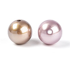 Гальванизированные бусины из АБС-пластика с имитацией жемчуга круглой формы&nbsp;SACR-T017-74M