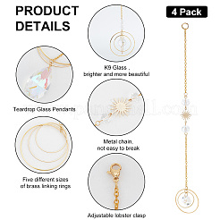 Стеклянный кулон со стразами HJEW-PH01748