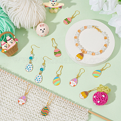 Сплав эмаль кулон пасхальное яйцо запирание маркеры петель HJEW-PH01849