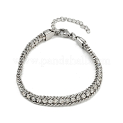 Браслеты из нержавеющей стали 304 с панцирным плетением для женщин BJEW-Z143-21P