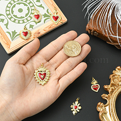 6 шт. 6 стиля латунные подвески с микропаве и кубическим цирконием&nbsp;KK-SC0006-92