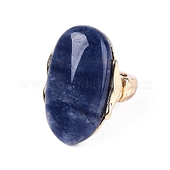 Anelli elastici da dito in avventurina sintetica blu&nbsp;RJEW-N055-01A